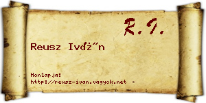 Reusz Iván névjegykártya