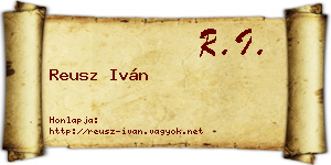 Reusz Iván névjegykártya